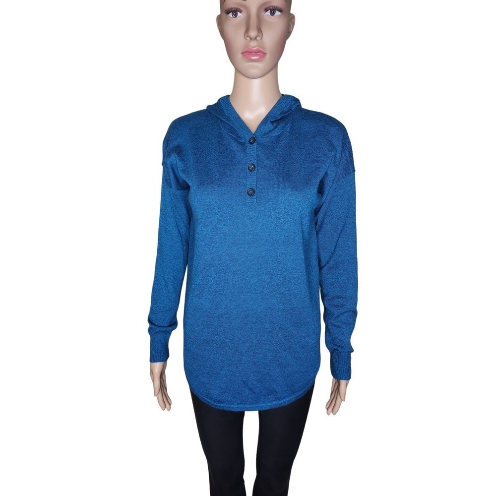 Smartwool women's blue wool blend hoodie sweater Sz S